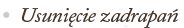 usunięcie zadrapań